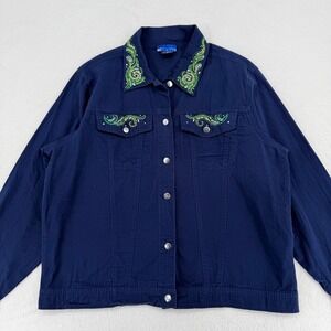 Las Olas Rhinestone Embellished Jacket 1X Y2K
